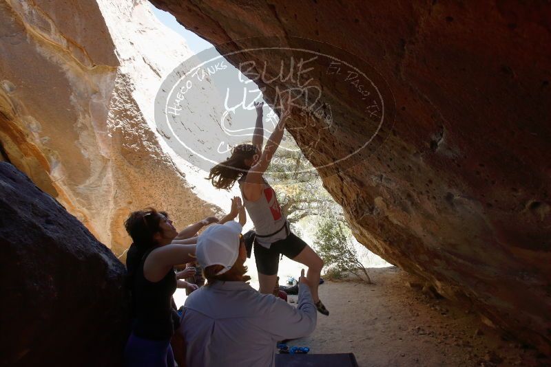 Bouldering in Hueco Tanks on 03/29/2019 with Blue Lizard Climbing and Yoga

Filename: SRM_20190329_1316521.jpg
Aperture: f/5.6
Shutter Speed: 1/400
Body: Canon EOS-1D Mark II
Lens: Canon EF 16-35mm f/2.8 L