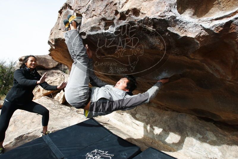 Bouldering in Hueco Tanks on 03/30/2019 with Blue Lizard Climbing and Yoga

Filename: SRM_20190330_1013140.jpg
Aperture: f/5.6
Shutter Speed: 1/320
Body: Canon EOS-1D Mark II
Lens: Canon EF 16-35mm f/2.8 L