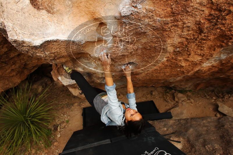 Bouldering in Hueco Tanks on 03/30/2019 with Blue Lizard Climbing and Yoga

Filename: SRM_20190330_1249270.jpg
Aperture: f/5.6
Shutter Speed: 1/400
Body: Canon EOS-1D Mark II
Lens: Canon EF 16-35mm f/2.8 L