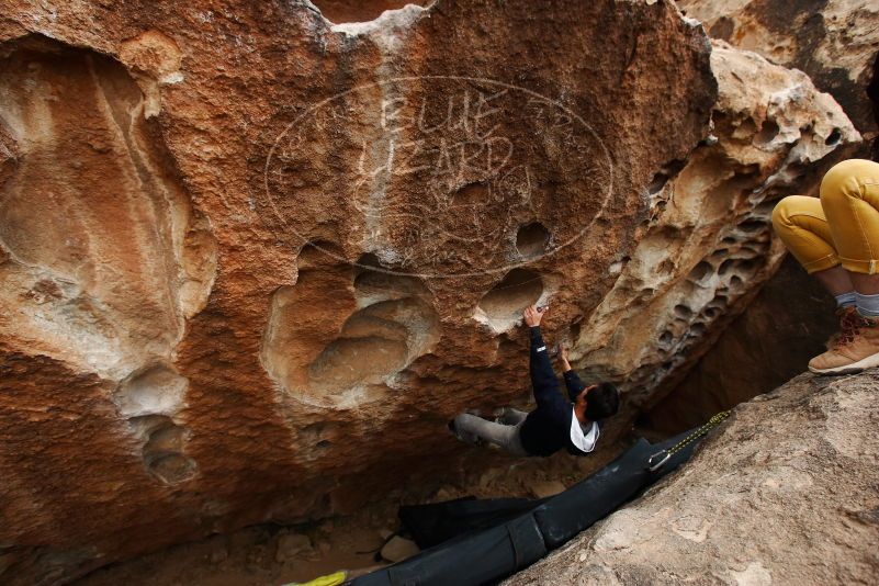 Bouldering in Hueco Tanks on 03/30/2019 with Blue Lizard Climbing and Yoga

Filename: SRM_20190330_1453320.jpg
Aperture: f/5.6
Shutter Speed: 1/250
Body: Canon EOS-1D Mark II
Lens: Canon EF 16-35mm f/2.8 L