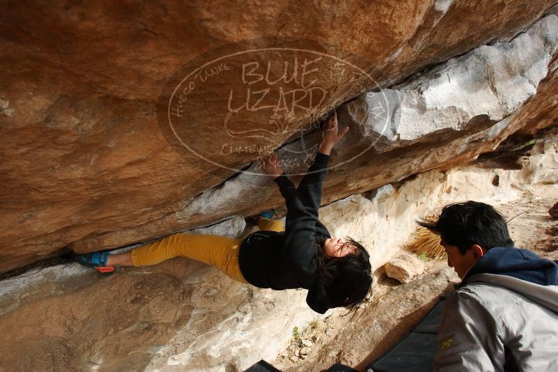 Bouldering in Hueco Tanks on 03/30/2019 with Blue Lizard Climbing and Yoga

Filename: SRM_20190330_1618290.jpg
Aperture: f/5.6
Shutter Speed: 1/200
Body: Canon EOS-1D Mark II
Lens: Canon EF 16-35mm f/2.8 L