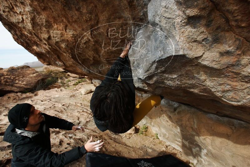 Bouldering in Hueco Tanks on 03/30/2019 with Blue Lizard Climbing and Yoga

Filename: SRM_20190330_1628410.jpg
Aperture: f/5.6
Shutter Speed: 1/400
Body: Canon EOS-1D Mark II
Lens: Canon EF 16-35mm f/2.8 L