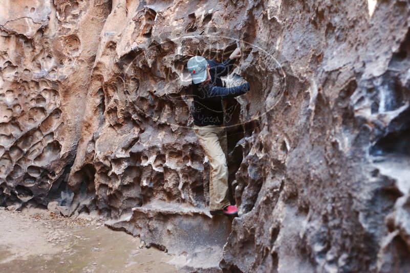 Bouldering in Hueco Tanks on 03/31/2019 with Blue Lizard Climbing and Yoga

Filename: SRM_20190331_1518530.jpg
Aperture: f/3.5
Shutter Speed: 1/80
Body: Canon EOS-1D Mark II
Lens: Canon EF 50mm f/1.8 II