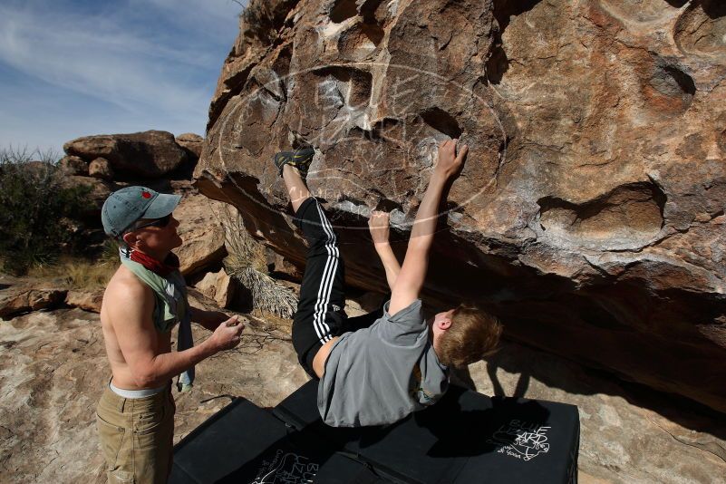 Bouldering in Hueco Tanks on 04/06/2019 with Blue Lizard Climbing and Yoga

Filename: SRM_20190406_0930090.jpg
Aperture: f/5.6
Shutter Speed: 1/500
Body: Canon EOS-1D Mark II
Lens: Canon EF 16-35mm f/2.8 L