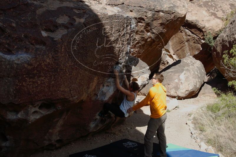 Bouldering in Hueco Tanks on 04/13/2019 with Blue Lizard Climbing and Yoga

Filename: SRM_20190413_0957300.jpg
Aperture: f/5.6
Shutter Speed: 1/400
Body: Canon EOS-1D Mark II
Lens: Canon EF 16-35mm f/2.8 L